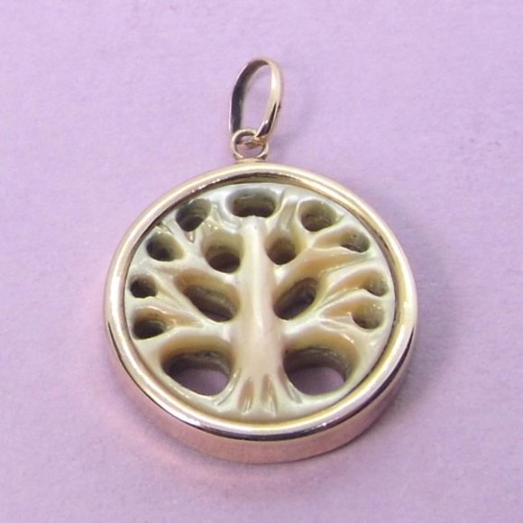 Jewelry - 10K Gold Tree of Life Mother of Pearl Pendant